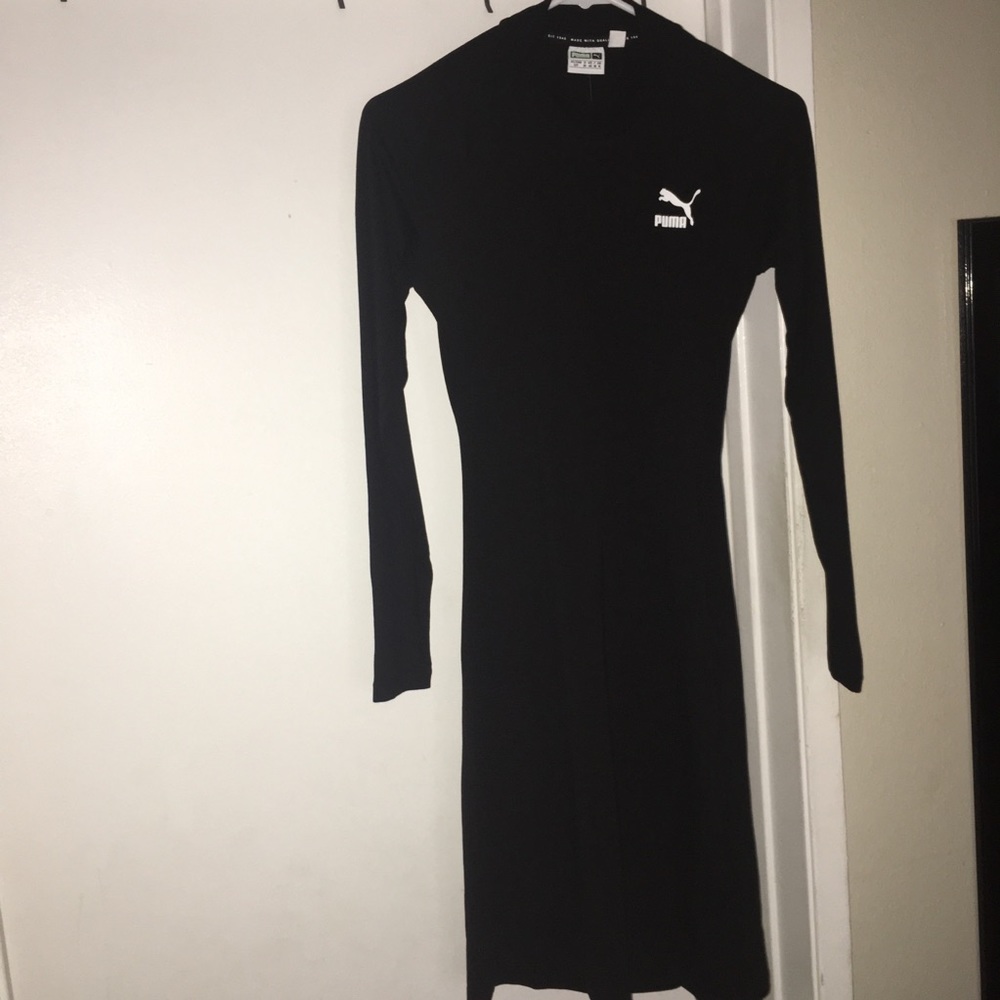 Puma Black Long Sleeve Knee Length Dress